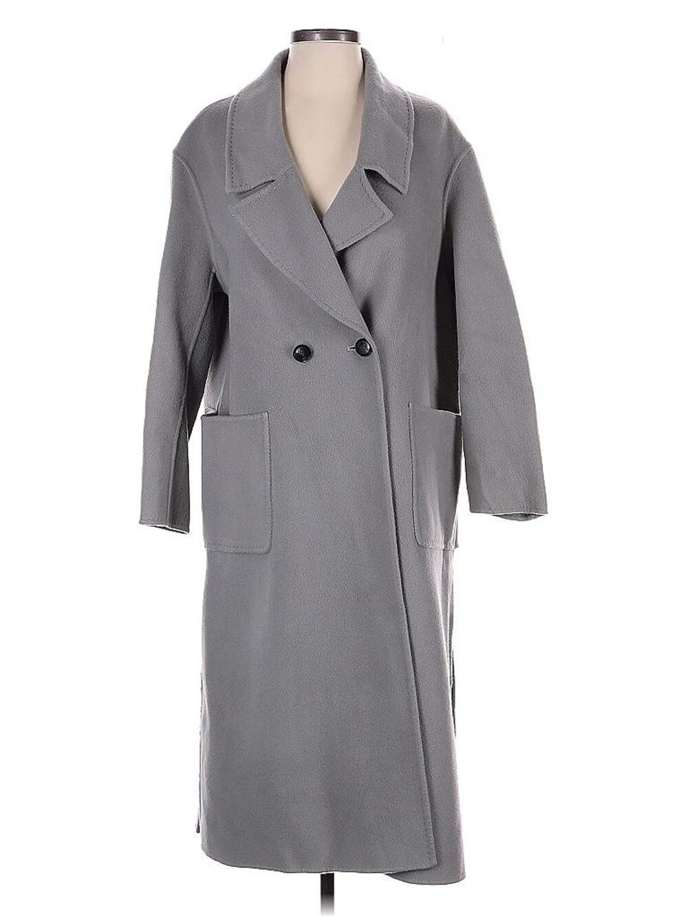 modele depose coat wool cashmere Grey Peacoat 38 US 6